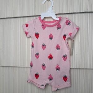 NWT 0-3m Cat and Jack Pink Strawberry One Piece